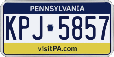 PA license plate KPJ5857