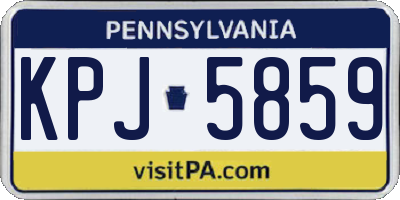 PA license plate KPJ5859