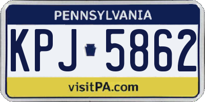 PA license plate KPJ5862