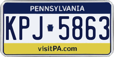 PA license plate KPJ5863