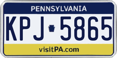 PA license plate KPJ5865