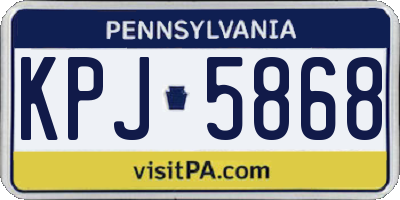 PA license plate KPJ5868