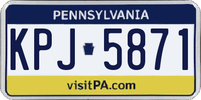 PA license plate KPJ5871