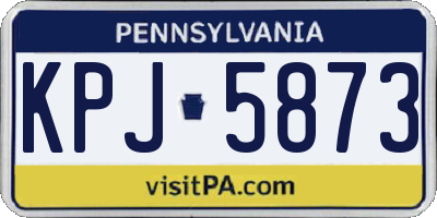 PA license plate KPJ5873