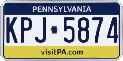 PA license plate KPJ5874