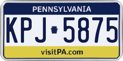 PA license plate KPJ5875
