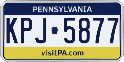 PA license plate KPJ5877