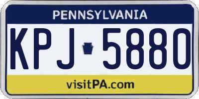 PA license plate KPJ5880