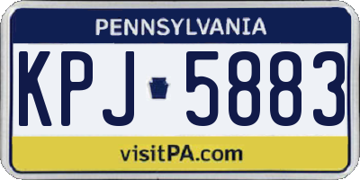 PA license plate KPJ5883