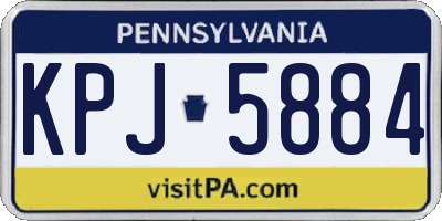 PA license plate KPJ5884