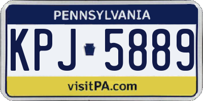 PA license plate KPJ5889
