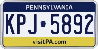 PA license plate KPJ5892