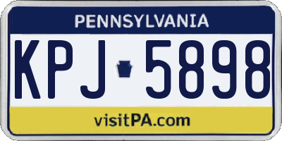 PA license plate KPJ5898