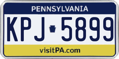 PA license plate KPJ5899