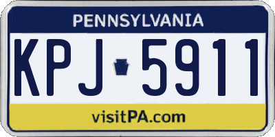 PA license plate KPJ5911