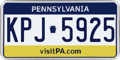 PA license plate KPJ5925