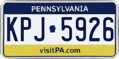 PA license plate KPJ5926
