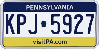 PA license plate KPJ5927
