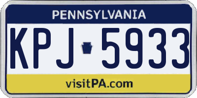 PA license plate KPJ5933
