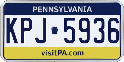 PA license plate KPJ5936