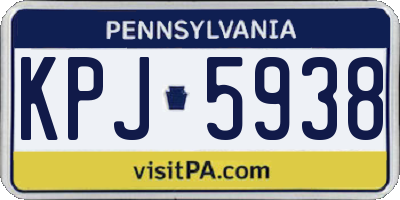 PA license plate KPJ5938
