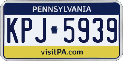 PA license plate KPJ5939
