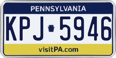 PA license plate KPJ5946