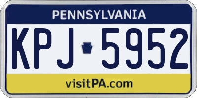 PA license plate KPJ5952
