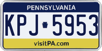 PA license plate KPJ5953