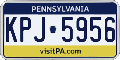PA license plate KPJ5956