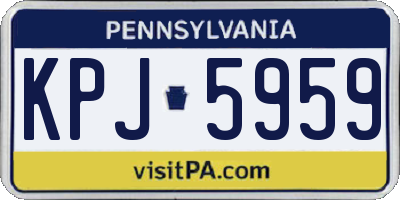 PA license plate KPJ5959