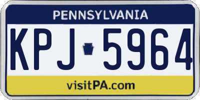 PA license plate KPJ5964