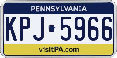 PA license plate KPJ5966