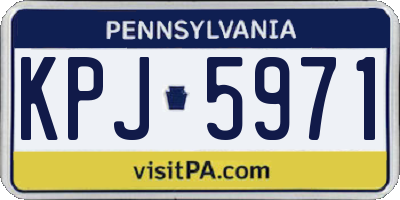 PA license plate KPJ5971