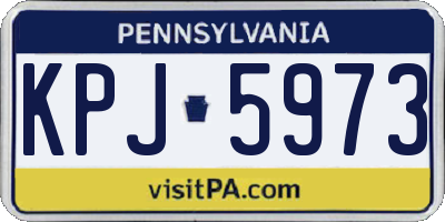 PA license plate KPJ5973