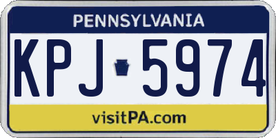 PA license plate KPJ5974