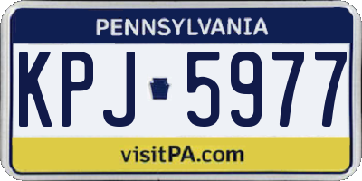 PA license plate KPJ5977