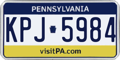 PA license plate KPJ5984