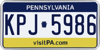 PA license plate KPJ5986