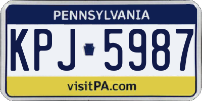 PA license plate KPJ5987