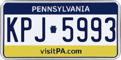 PA license plate KPJ5993