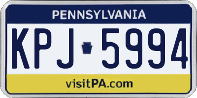 PA license plate KPJ5994