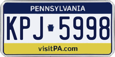 PA license plate KPJ5998