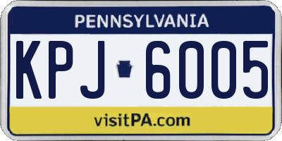 PA license plate KPJ6005