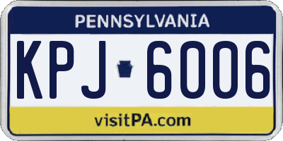PA license plate KPJ6006
