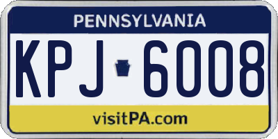 PA license plate KPJ6008