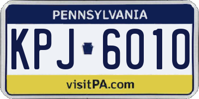 PA license plate KPJ6010
