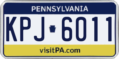 PA license plate KPJ6011