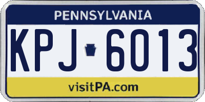 PA license plate KPJ6013