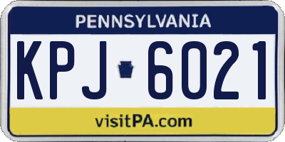 PA license plate KPJ6021